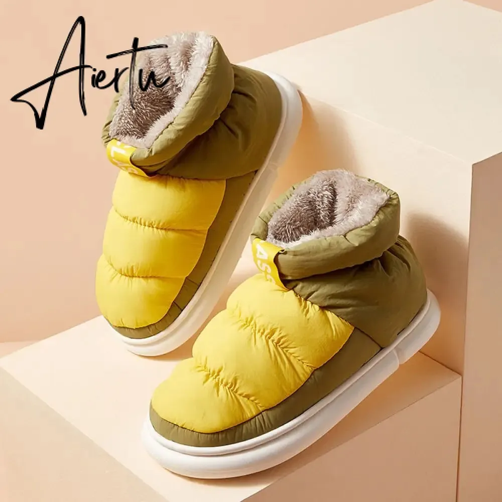 Aiertu Cute Plush Cotton Shoes Female Winter Boots Outdoor Non-slip Light Down Leisure Women's Snow Boot Platform Keep Warm Footwear