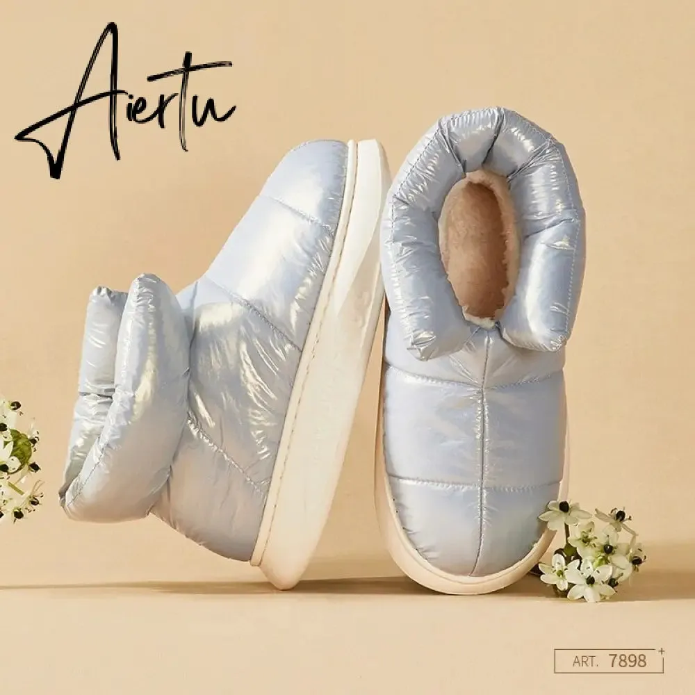 Aiertu Cute Plush Cotton Shoes Female Winter Boots Outdoor Non-slip Light Down Leisure Women's Snow Boot Platform Keep Warm Footwear