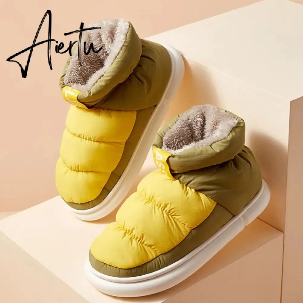 Aiertu Cute Plush Cotton Shoes Female Winter Boots Outdoor Non-slip Light Down Leisure Women's Snow Boot Platform Keep Warm Footwear
