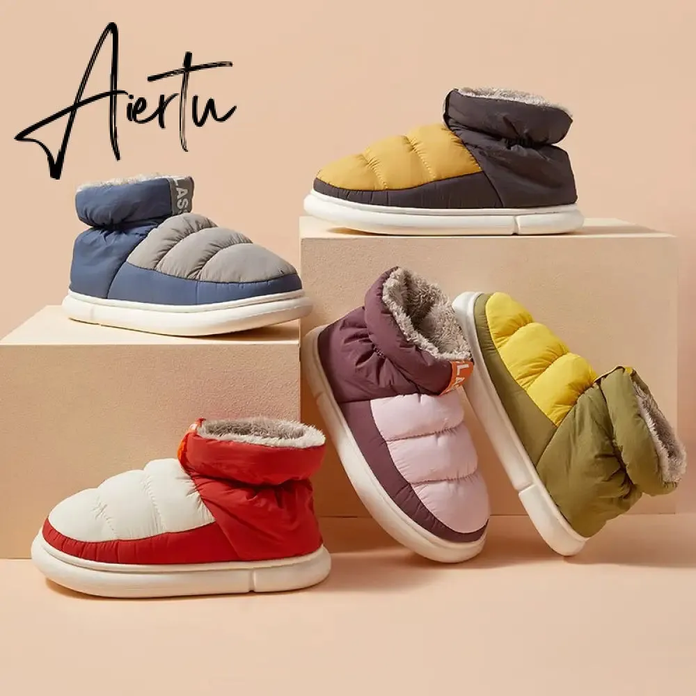 Aiertu Cute Plush Cotton Shoes Female Winter Boots Outdoor Non-slip Light Down Leisure Women's Snow Boot Platform Keep Warm Footwear