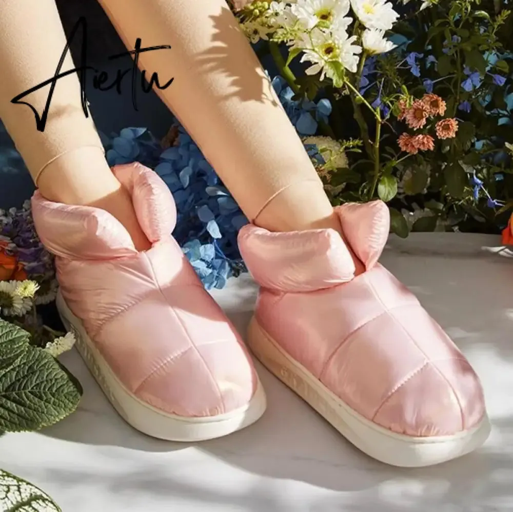 Aiertu Cute Plush Cotton Shoes Female Winter Boots Outdoor Non-slip Light Down Leisure Women's Snow Boot Platform Keep Warm Footwear