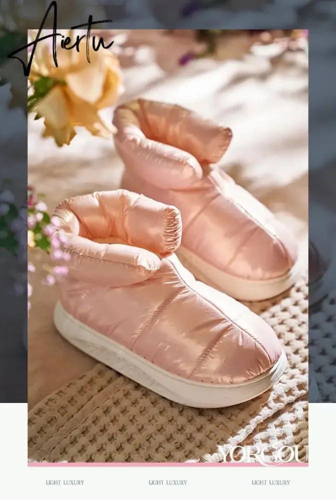 Aiertu Cute Plush Cotton Shoes Female Winter Boots Outdoor Non-slip Light Down Leisure Women's Snow Boot Platform Keep Warm Footwear