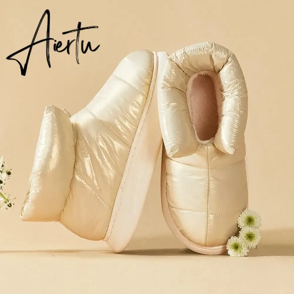 Aiertu Cute Plush Cotton Shoes Female Winter Boots Outdoor Non-slip Light Down Leisure Women's Snow Boot Platform Keep Warm Footwear