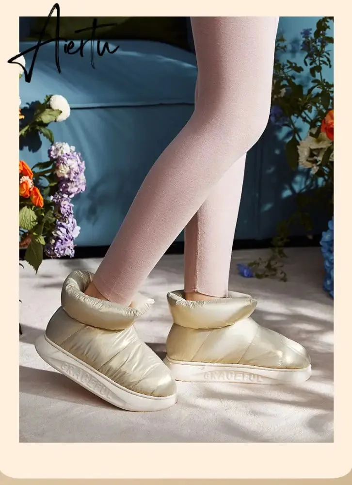 Aiertu Cute Plush Cotton Shoes Female Winter Boots Outdoor Non-slip Light Down Leisure Women's Snow Boot Platform Keep Warm Footwear