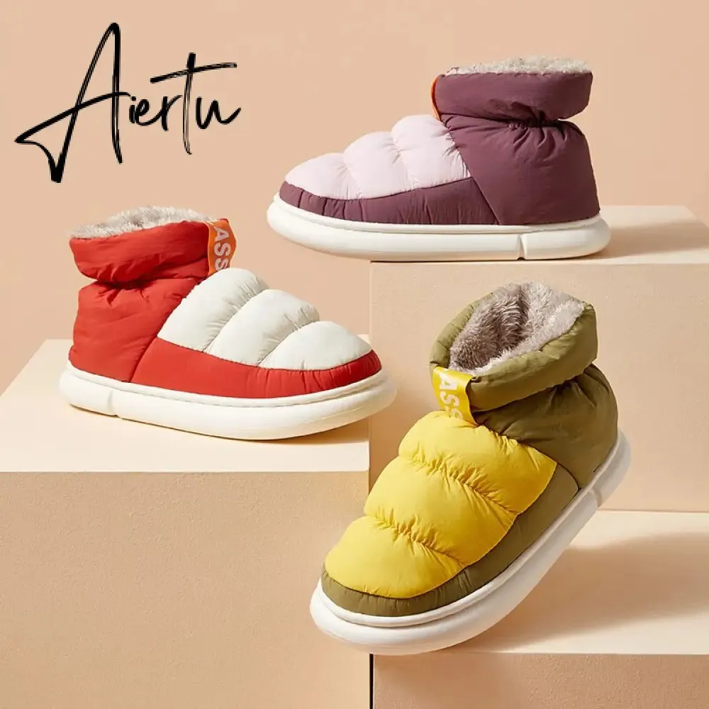 Aiertu Cute Plush Cotton Shoes Female Winter Boots Outdoor Non-slip Light Down Leisure Women's Snow Boot Platform Keep Warm Footwear