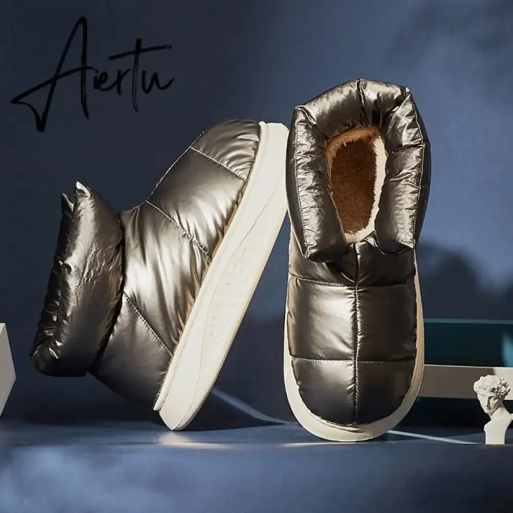 Aiertu Cute Plush Cotton Shoes Female Winter Boots Outdoor Non-slip Light Down Leisure Women's Snow Boot Platform Keep Warm Footwear