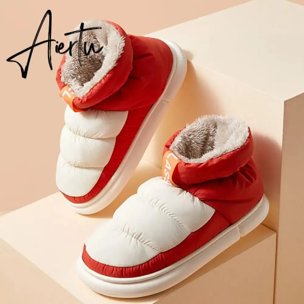 Aiertu Cute Plush Cotton Shoes Female Winter Boots Outdoor Non-slip Light Down Leisure Women's Snow Boot Platform Keep Warm Footwear