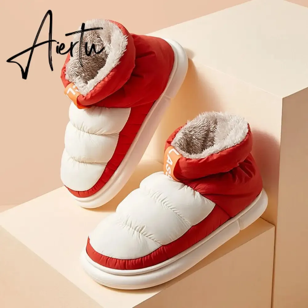 Aiertu Cute Plush Cotton Shoes Female Winter Boots Outdoor Non-slip Light Down Leisure Women's Snow Boot Platform Keep Warm Footwear