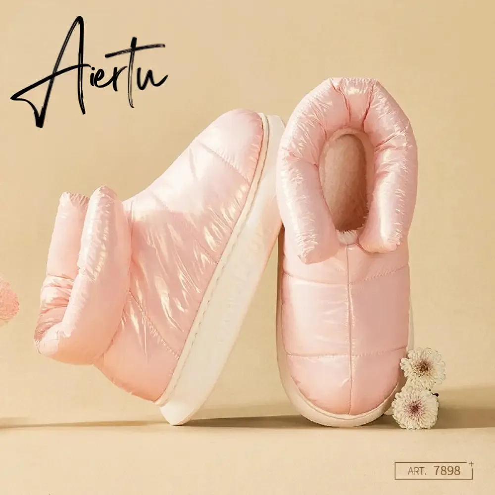 Aiertu Cute Plush Cotton Shoes Female Winter Boots Outdoor Non-slip Light Down Leisure Women's Snow Boot Platform Keep Warm Footwear