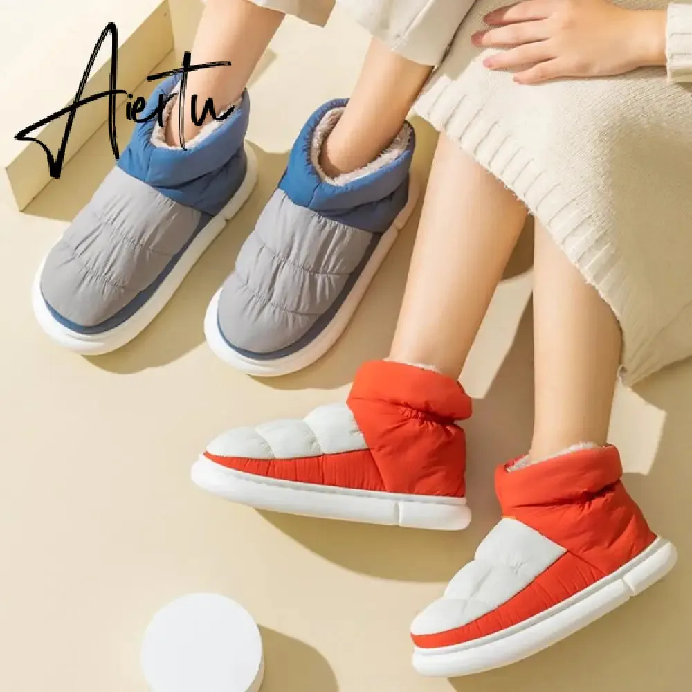Aiertu  Woman Winter Warm Boots Down Cloth Cotton Shoes for Ladies Outdoor Waterproof Platform  Non-slip Fluffy Women's Ankle Boot