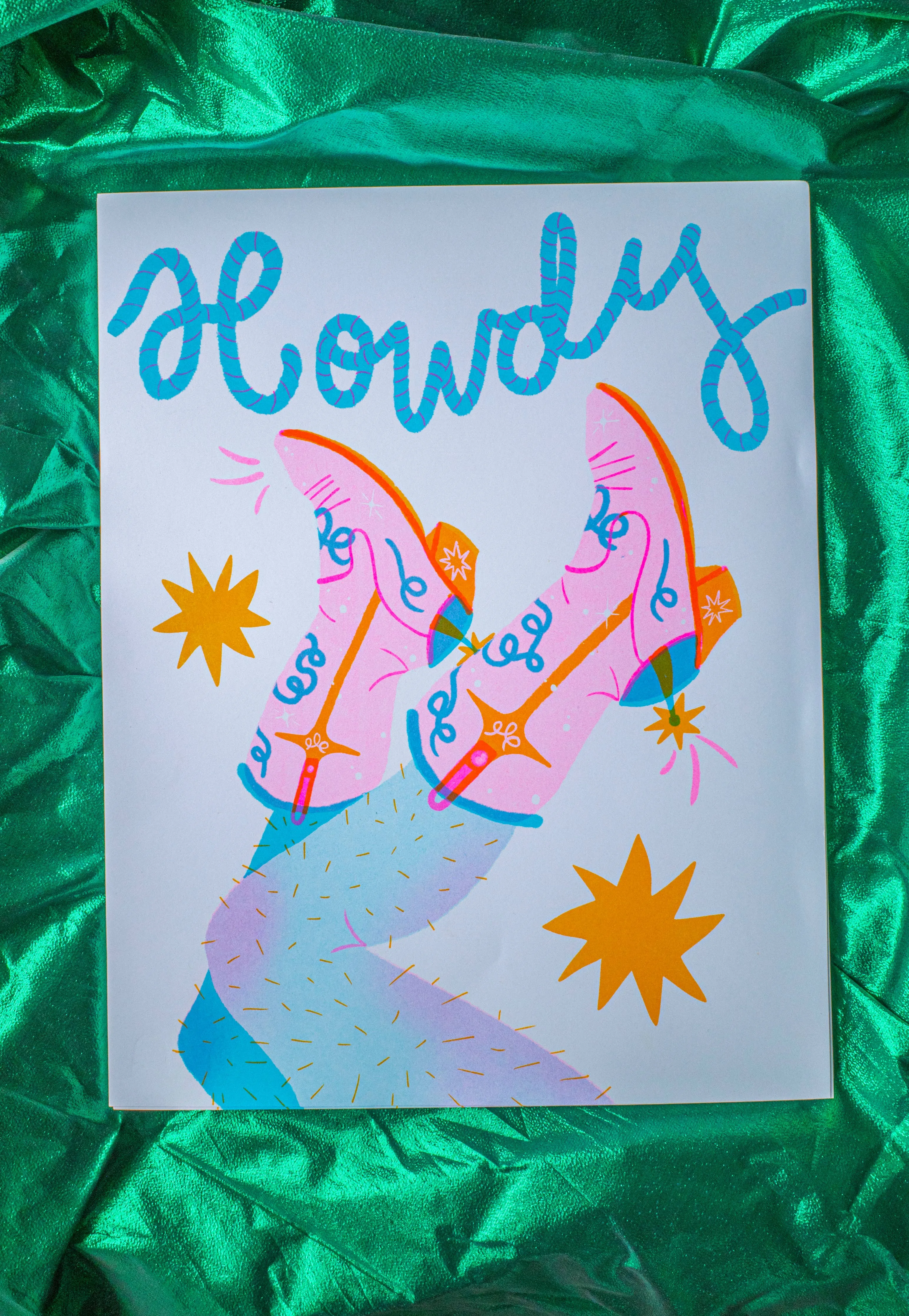 Alex Luciano / Howdy Risograph Art Print 11x14"