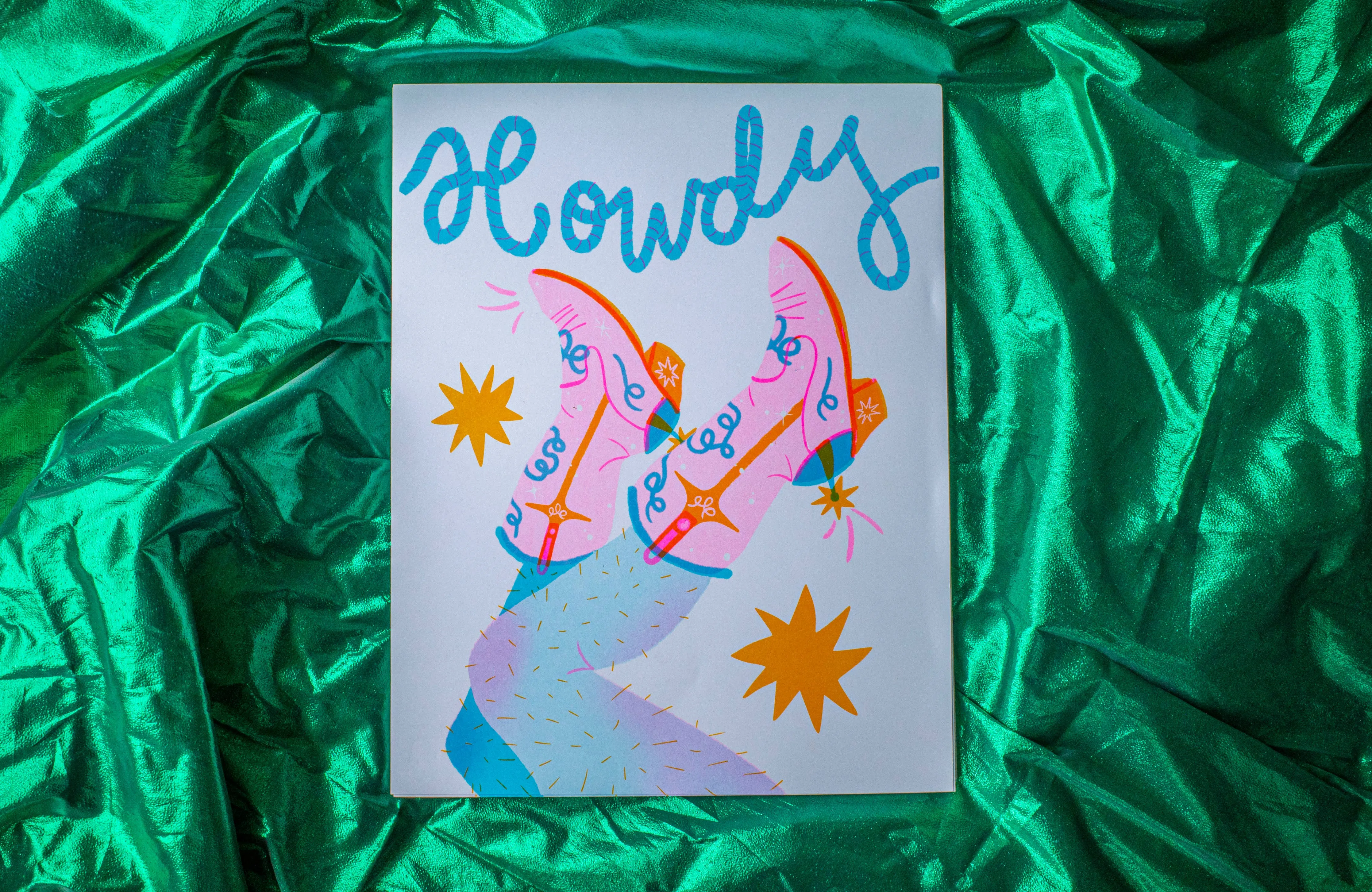 Alex Luciano / Howdy Risograph Art Print 11x14"