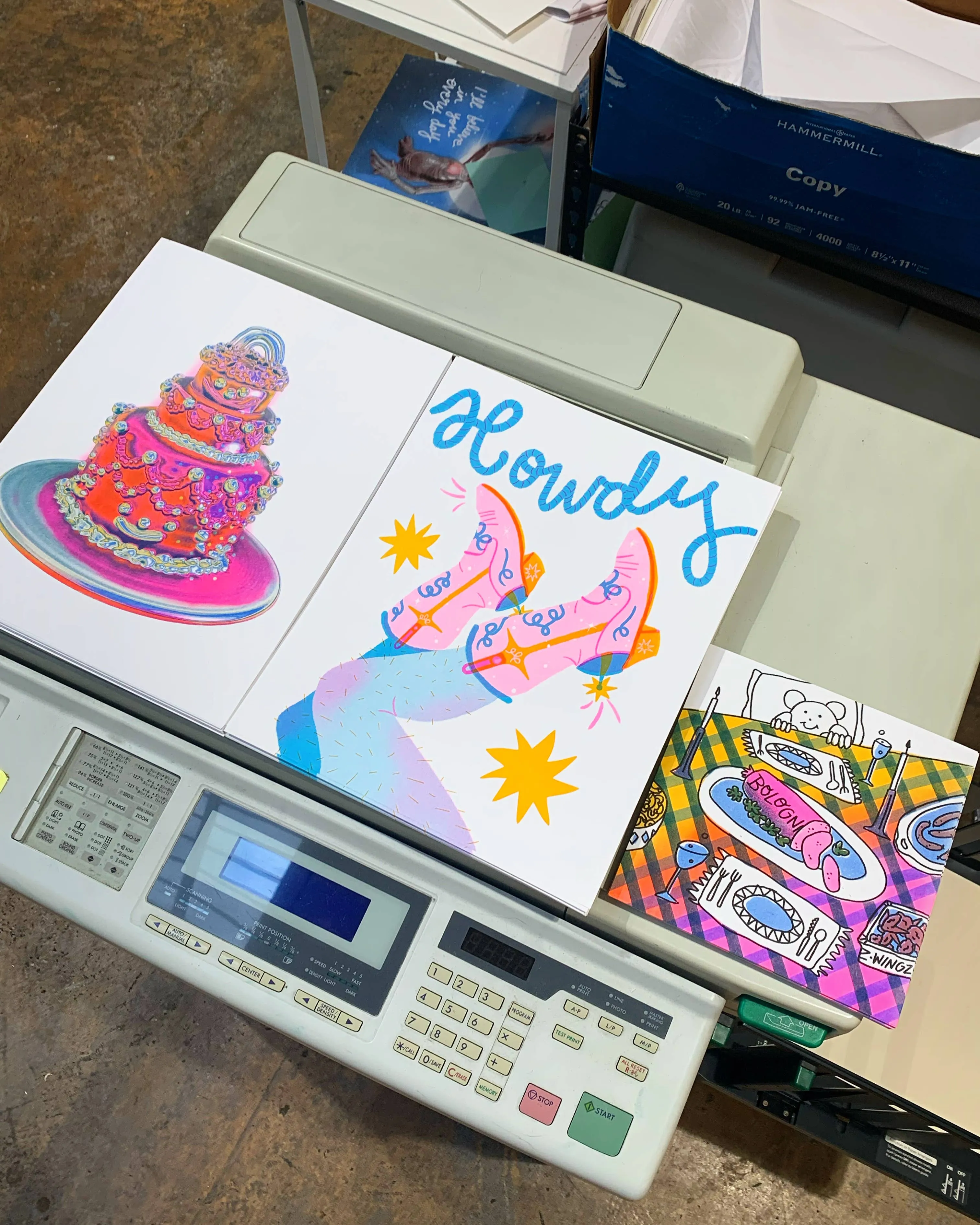 Alex Luciano / Howdy Risograph Art Print 11x14"