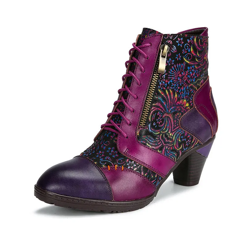 Artsy Chic Genuine Cowhide Vintage Leather Boots