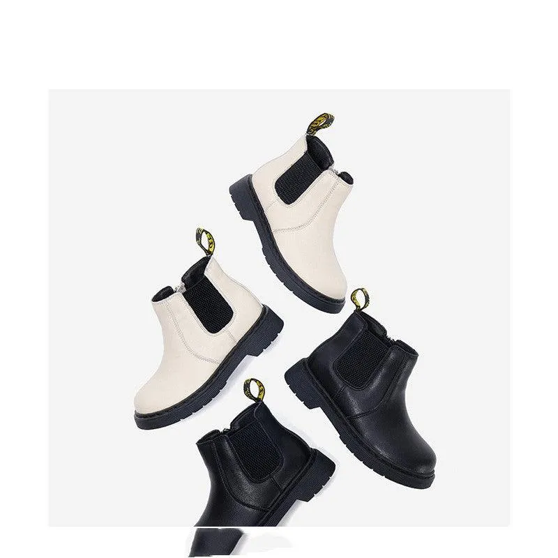 Autumn and winter leather children's boots