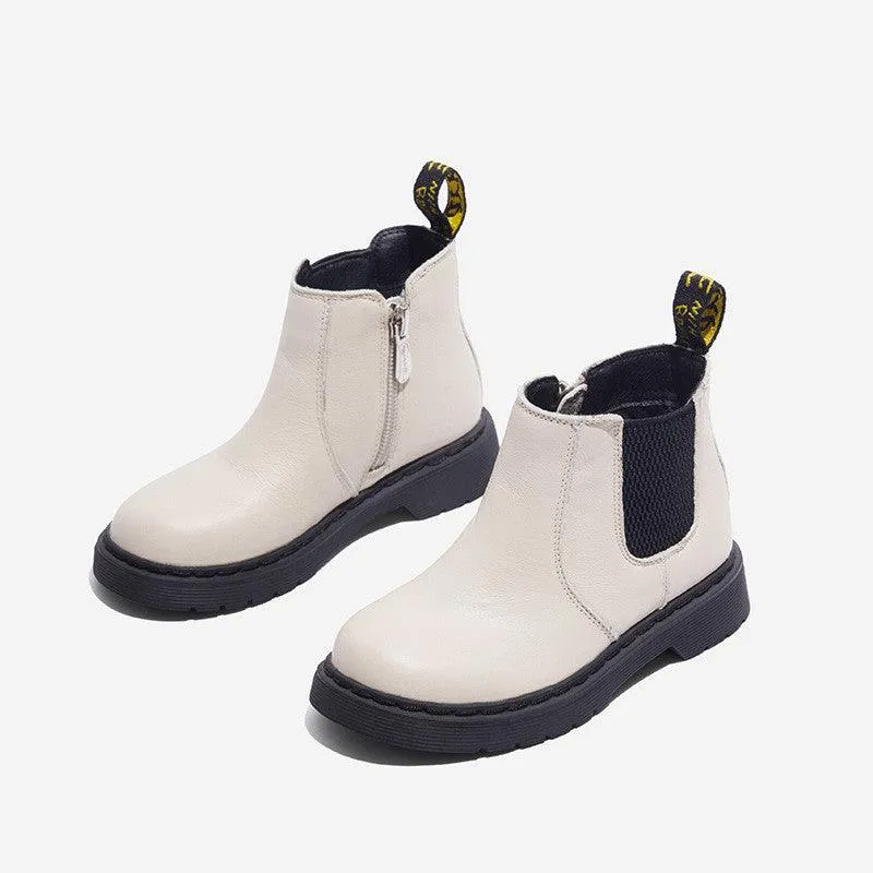 Autumn and winter leather children's boots