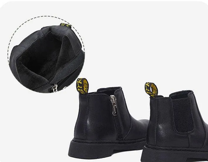 Autumn and winter leather children's boots