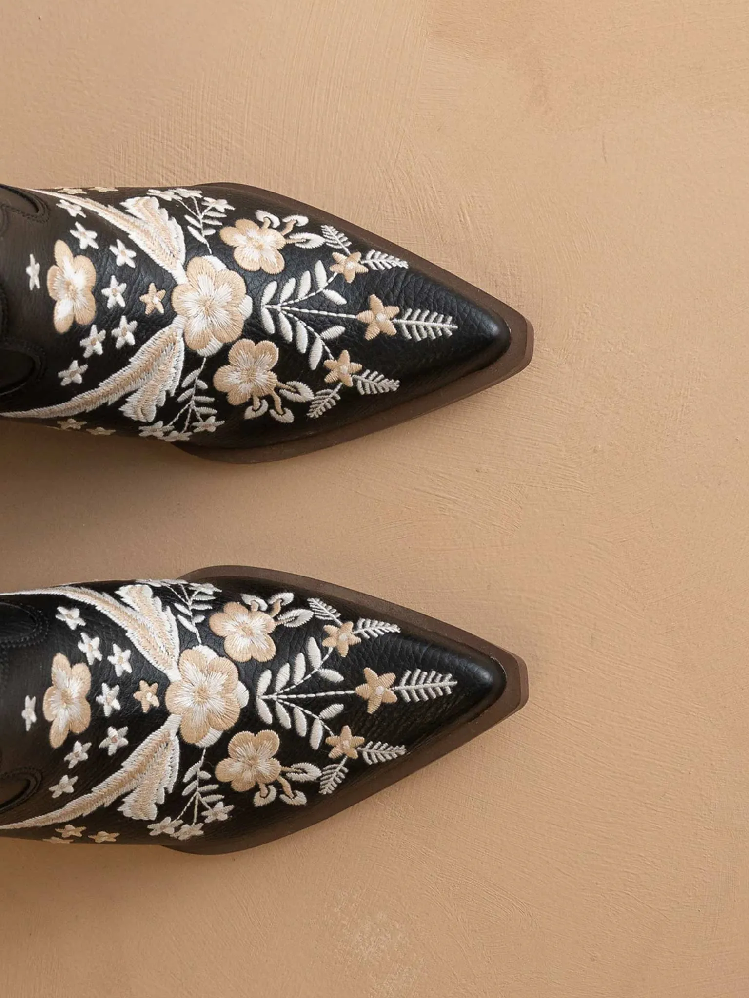 Bailey Black Embroidered Cowboy Bootie