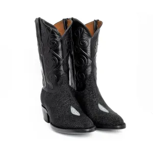 Black Jack Men's Cowboy Boots 12" Exotic Stingray Black