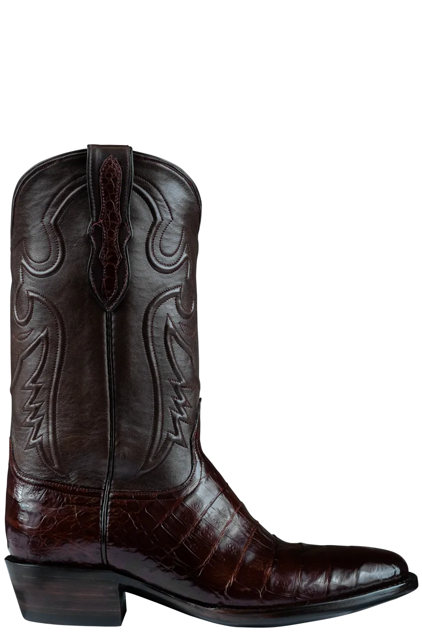 Black Jack Select Caiman Belly Cowboy Boots - Italian Red