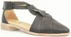 Black Woven Braided Strappy Cut-Out Flats