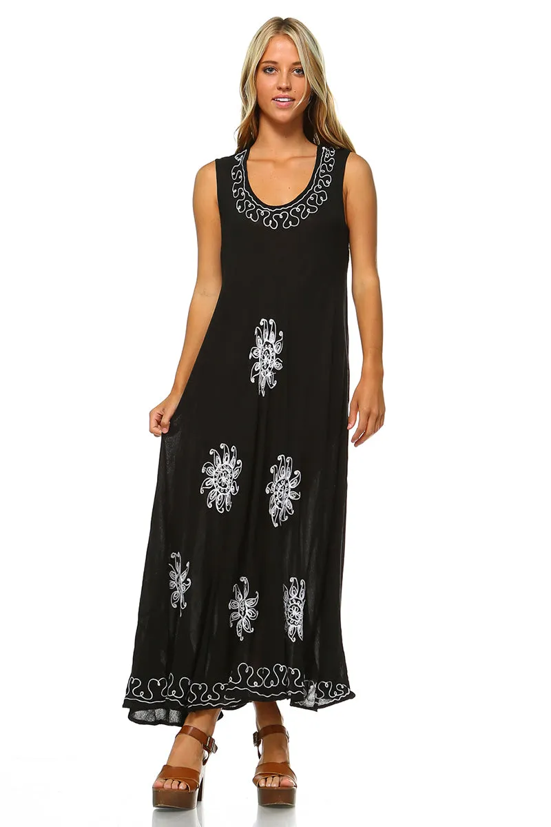 Bohemian Embroidery Maxi Dress