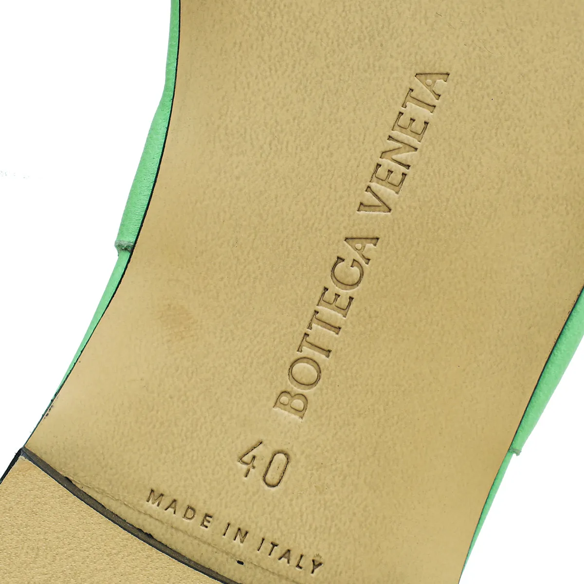 Bottega Veneta Light Green Embossed Quilt Lido Flat Sandals 40