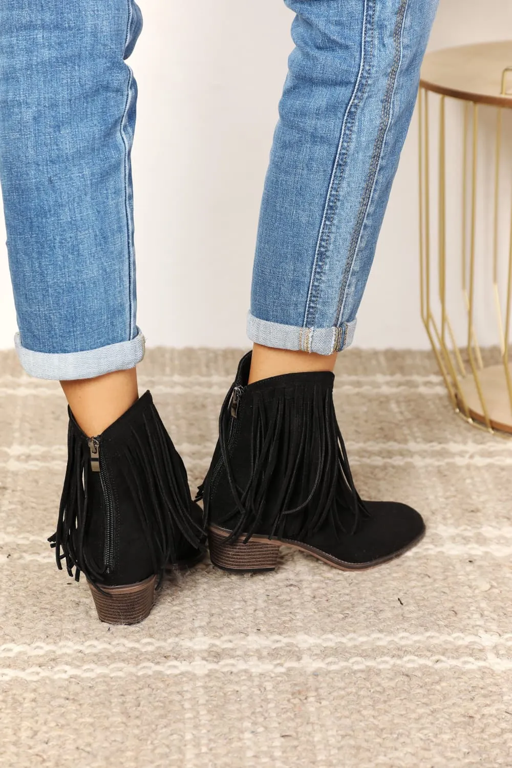 Brianna Fringe Cowboy Western Ankle Boots