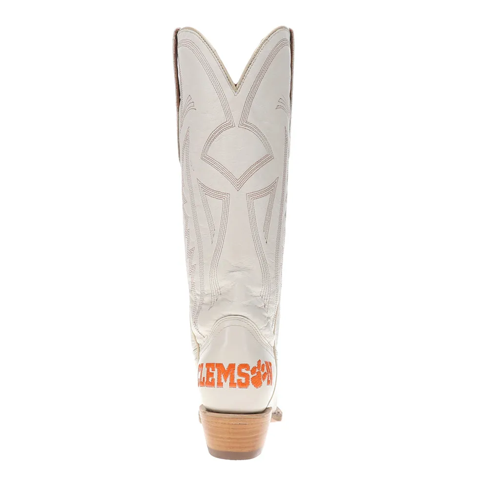 Clemson University Gameday Embroidered Logo Snip Toe Cowboy Boots