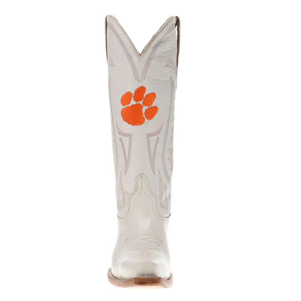 Clemson University Gameday Embroidered Logo Snip Toe Cowboy Boots