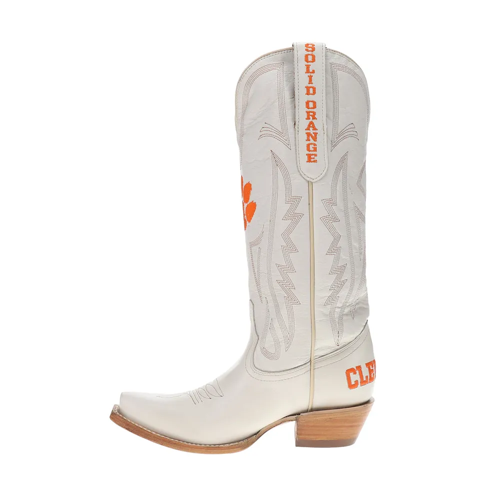 Clemson University Gameday Embroidered Logo Snip Toe Cowboy Boots