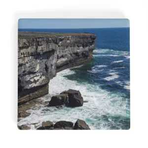 Cliffs at Inish Mohr in Ireland Square Ceramic Coasters - Set of 4