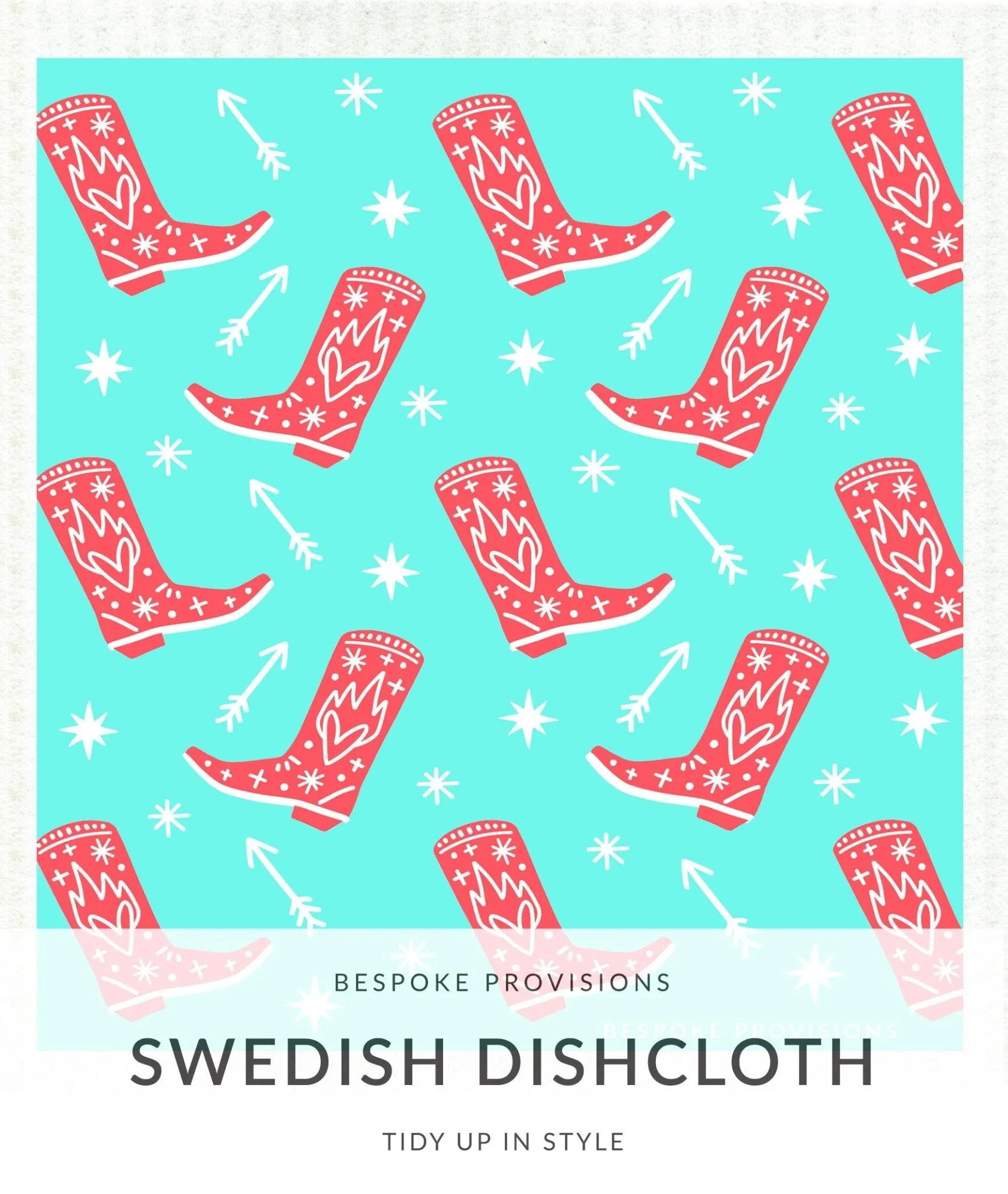 Cowboy Boots Swedish Dishcloth