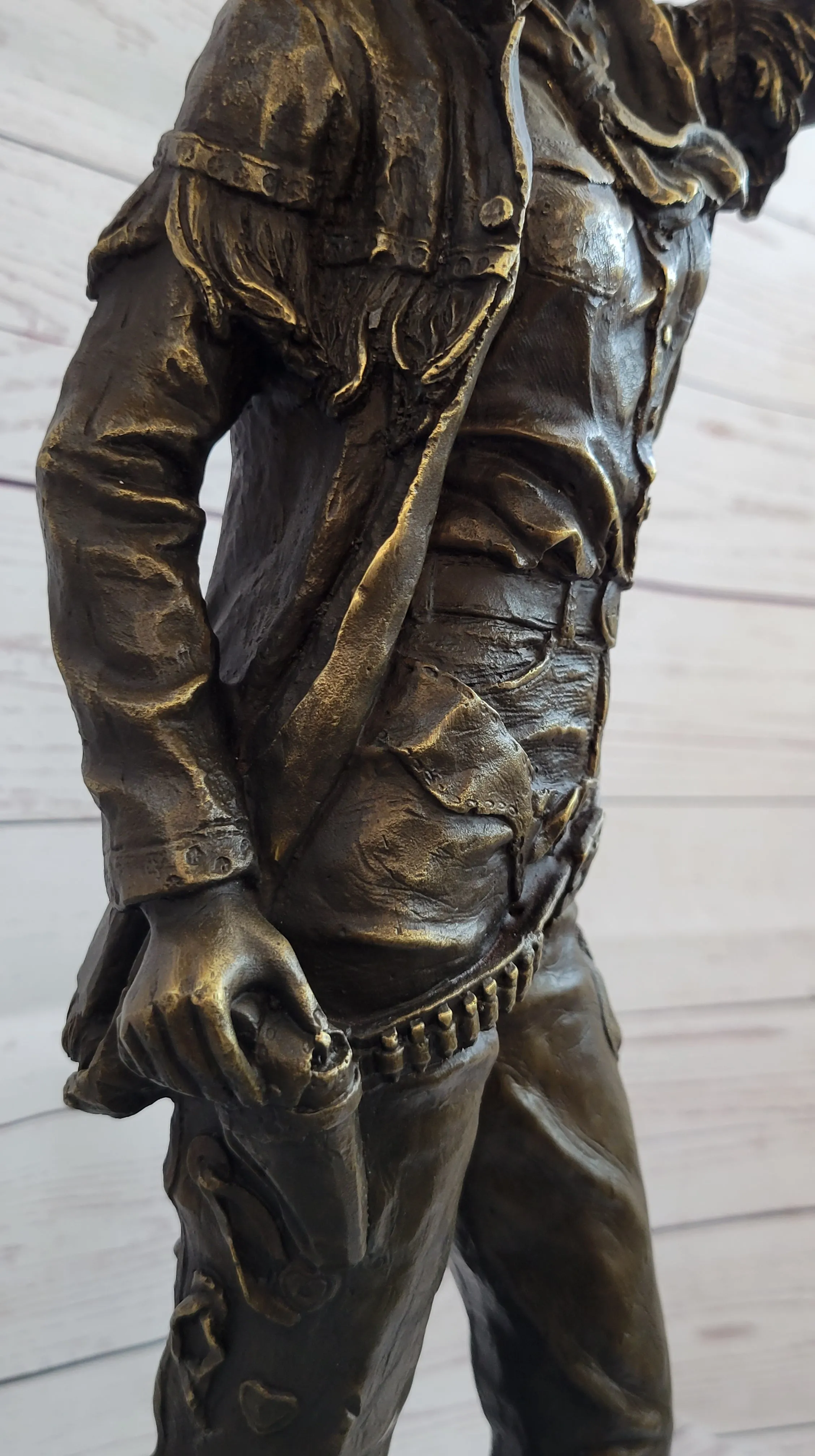 Cowgirl Female Cowboy Bronze Statue Sculpture Western Country Figure 22" X 7"