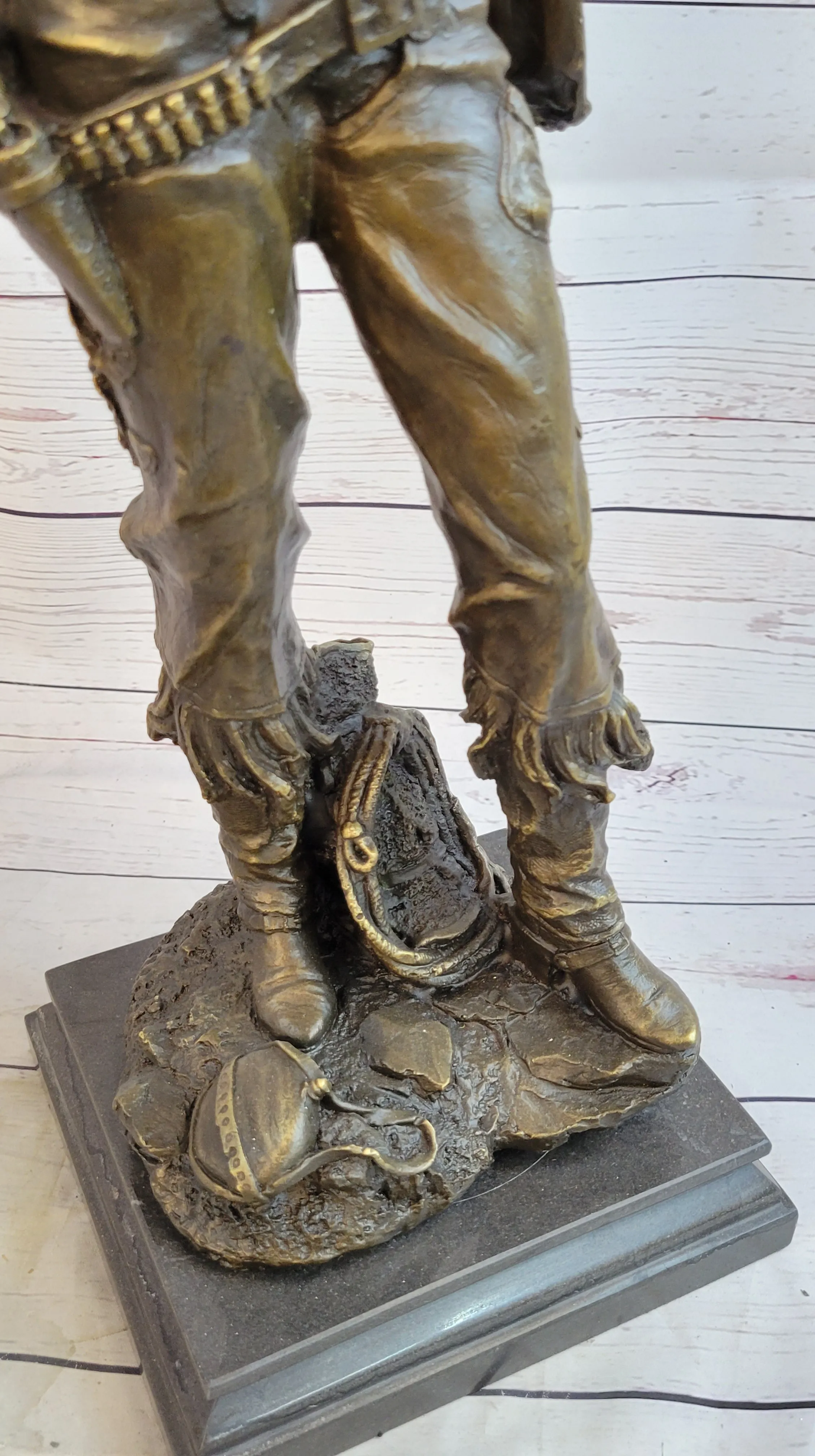 Cowgirl Female Cowboy Bronze Statue Sculpture Western Country Figure 22" X 7"