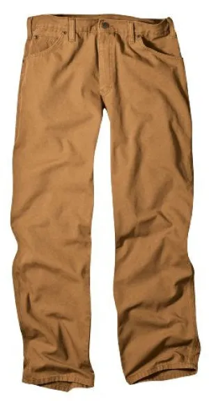 Dickies Men's Relaxed Fit Duck Carpenter Jean, Brown Duck, 38x32