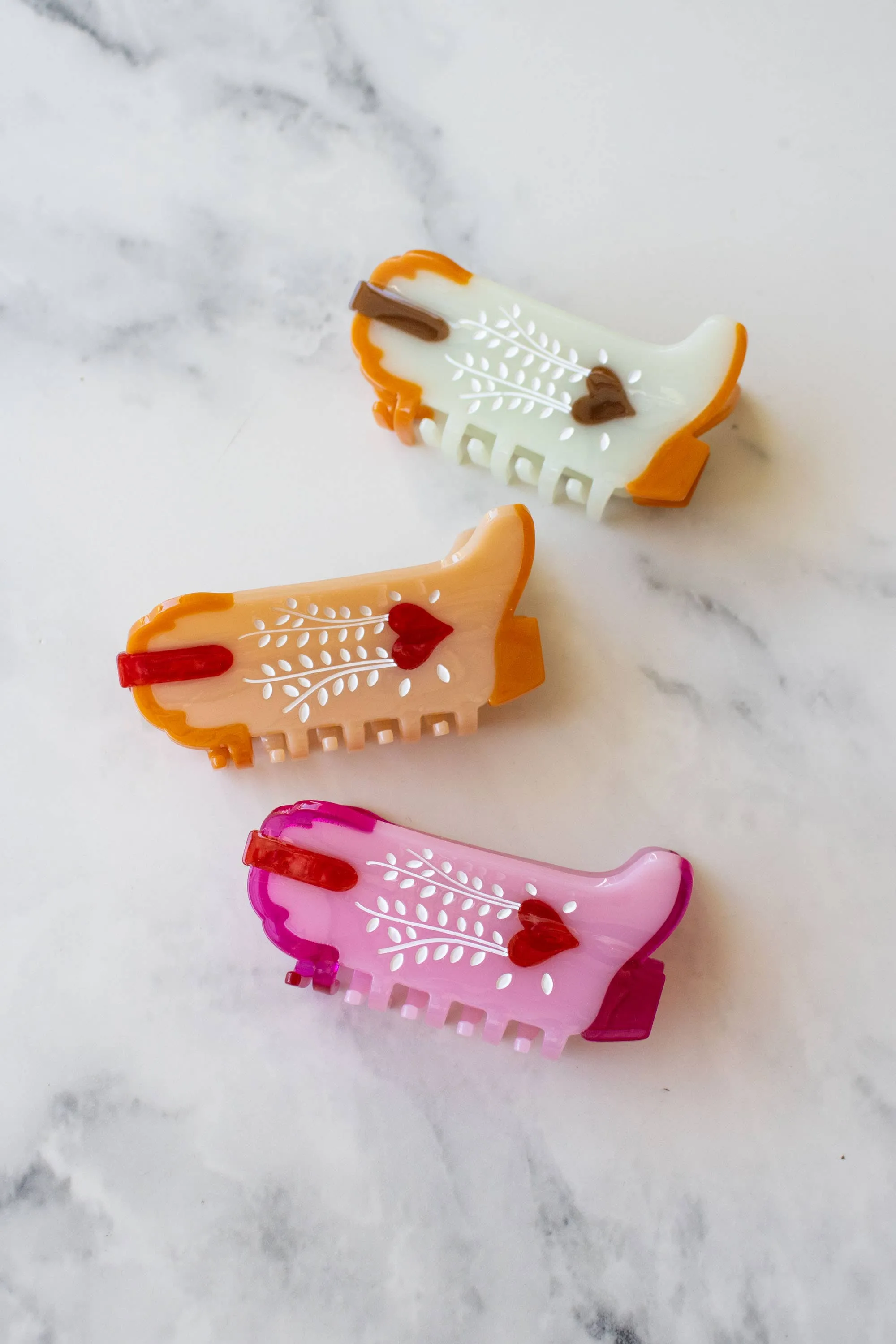 Eco My Sweet Heart Cowboy Boots Hair Claw Clip