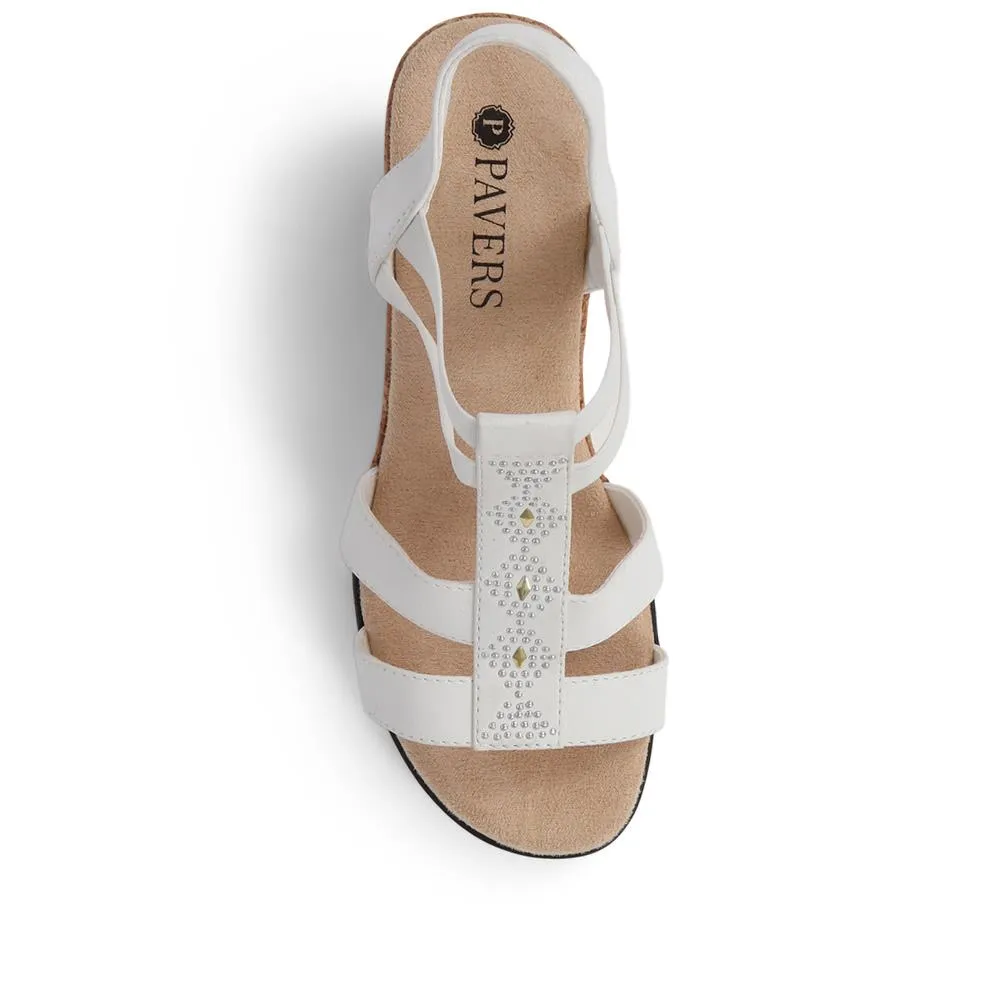 Embellished Gladiator Wedge Sandals - WBINS39029 / 325 230