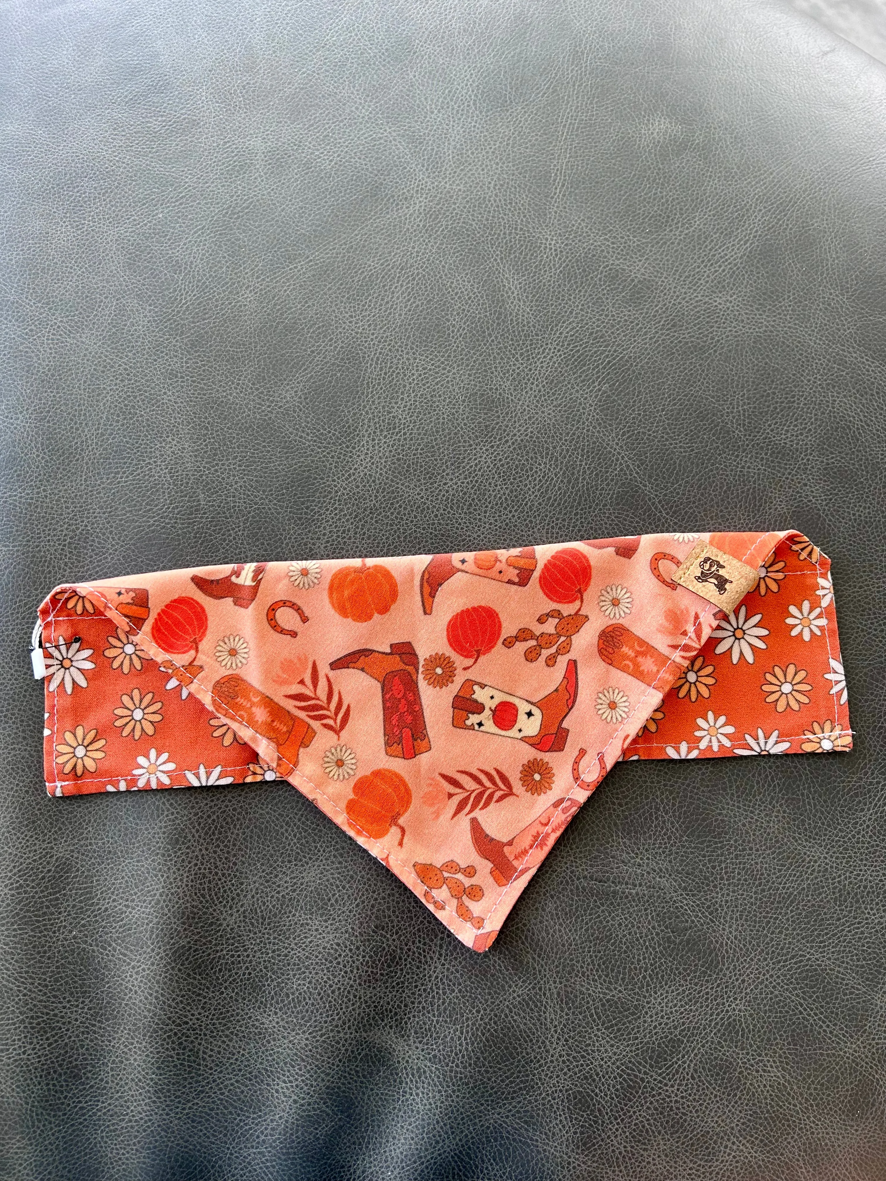 Fall Boots Reversible Dog Bandana