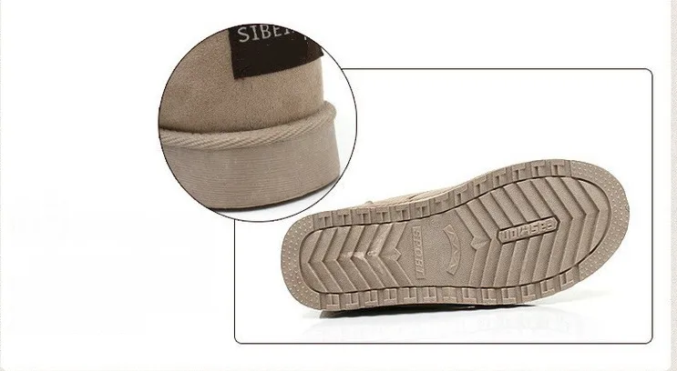 Female Soft Waterproof Suede Moccasins Martin Ankle Boots Winter Snow Boots Inside Faux Fur