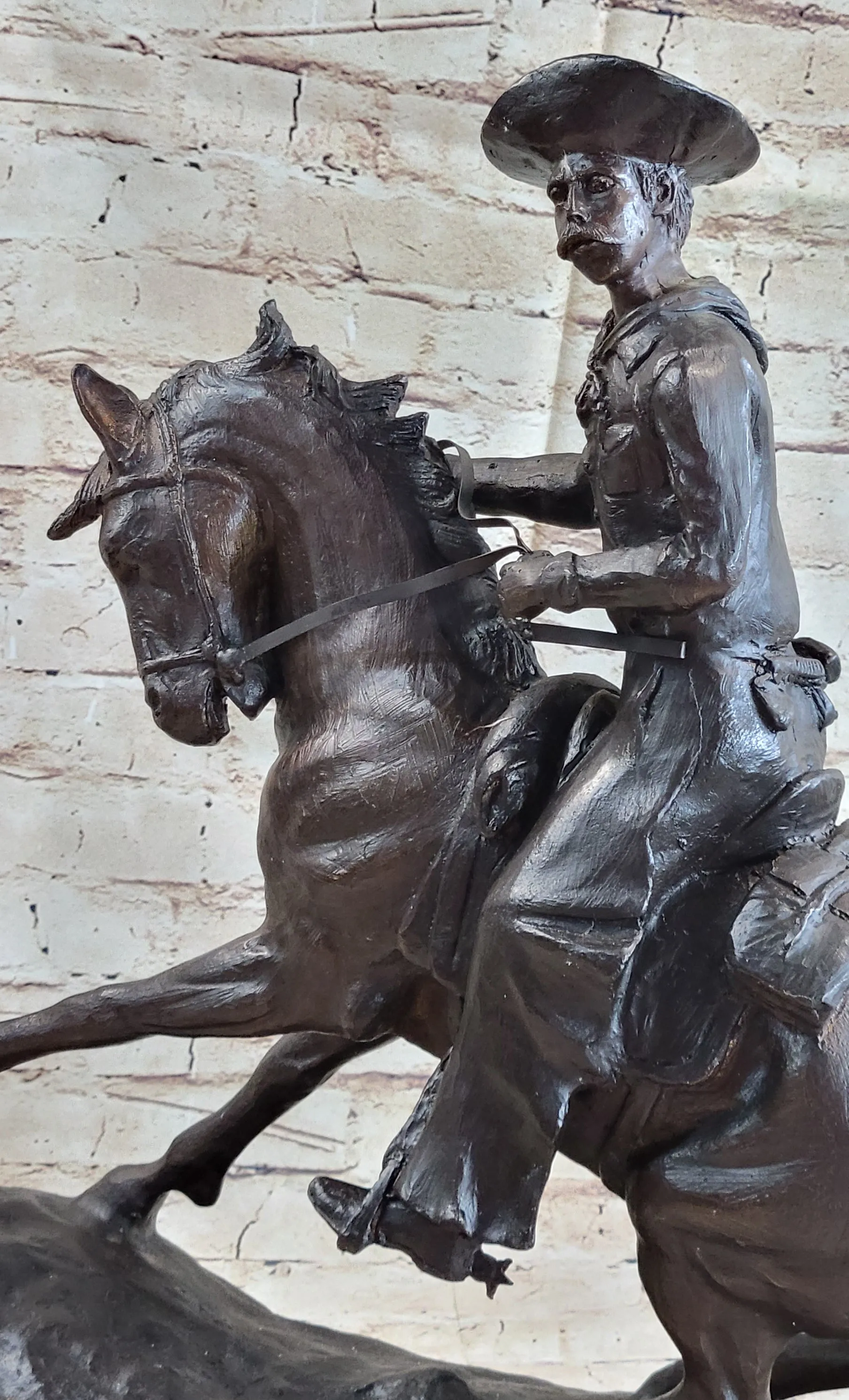Frederic Remington COWBOY on Horseback Bronze Sculpture Statue Western Decor