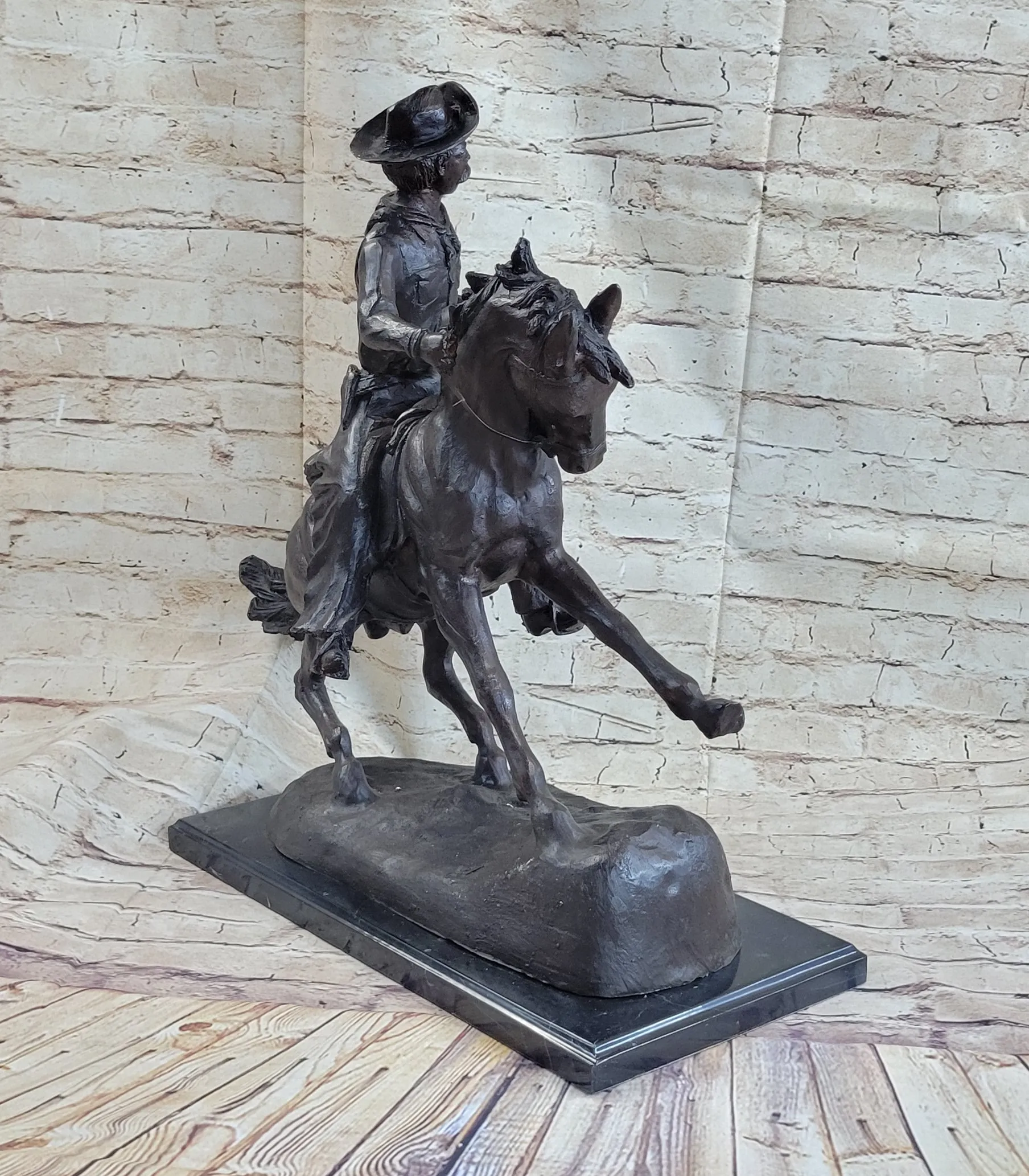 Frederic Remington COWBOY on Horseback Bronze Sculpture Statue Western Decor