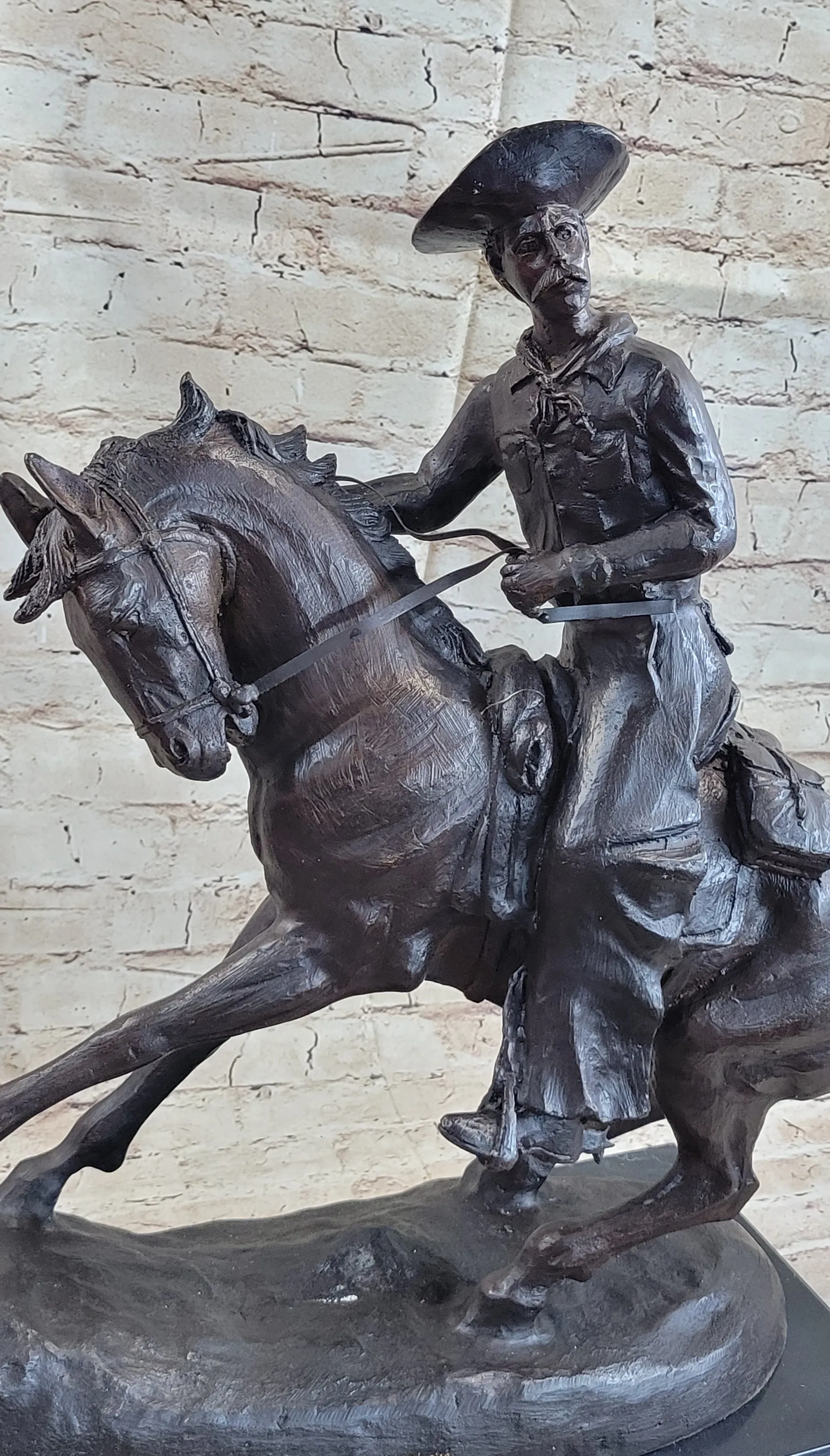 Frederic Remington COWBOY on Horseback Bronze Sculpture Statue Western Decor