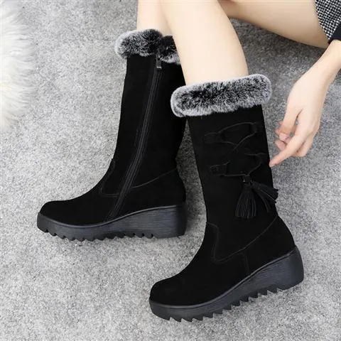 Fur Non-slip Warm Zipper Snow Boots