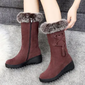 Fur Non-slip Warm Zipper Snow Boots