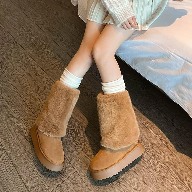 Fur Versatile Non-Slip Snow Boots