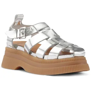 Ganni Womens Creep Gladiator Open Back Gladiator Sandals