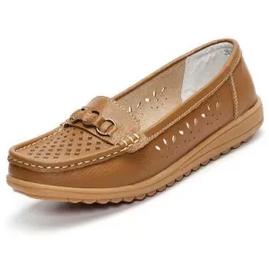Hollow Out Flat Soft Comfortable Slip On Casual Shoes