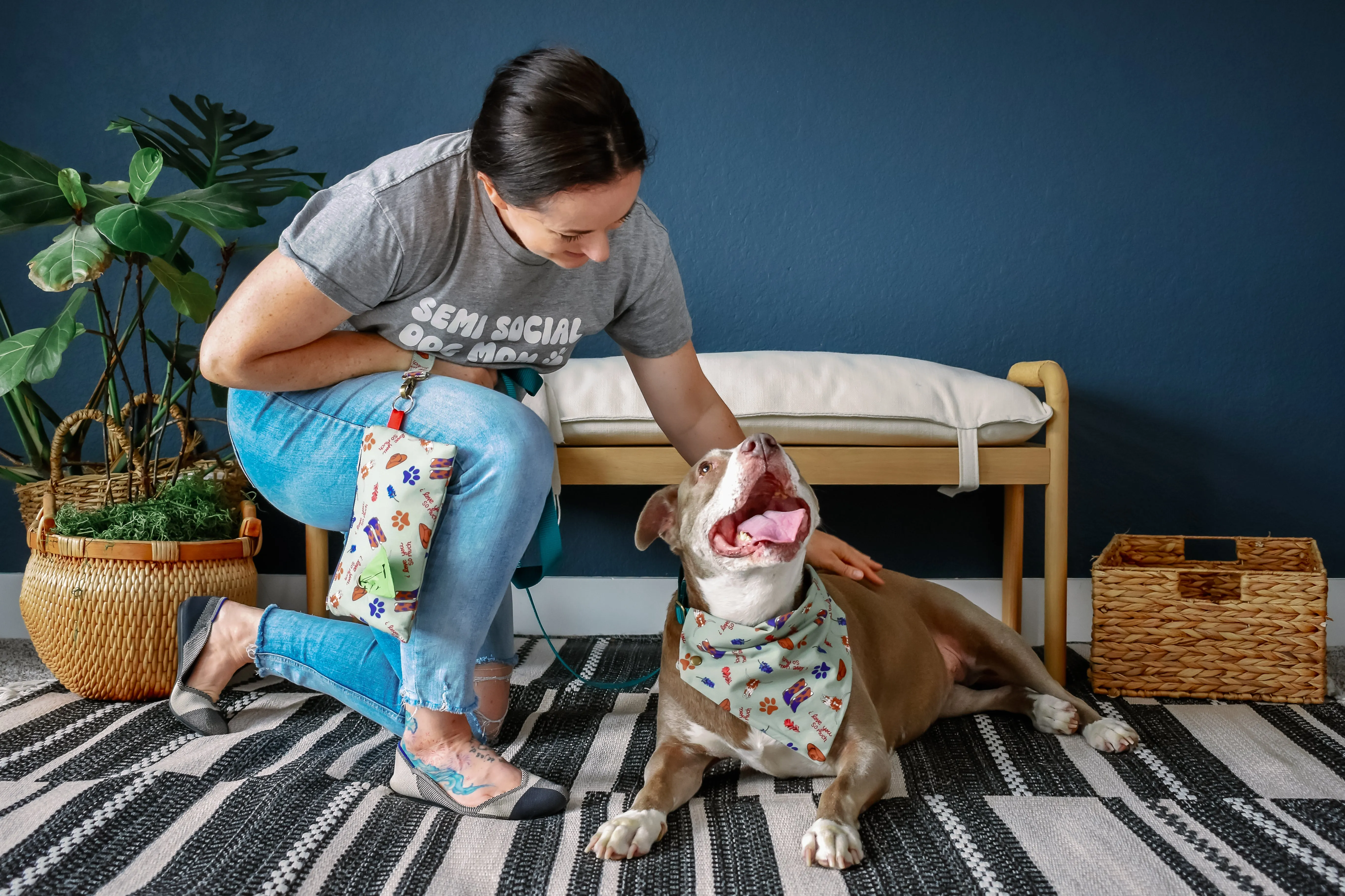 i Love You So Much Pawstin Bundle - Matching Bandana and Purse