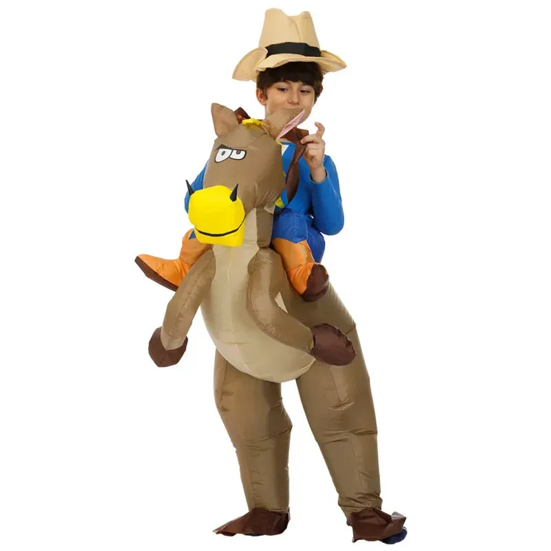 Inflatable Cowboy Horse Costume for Kids - Wild West Fun!